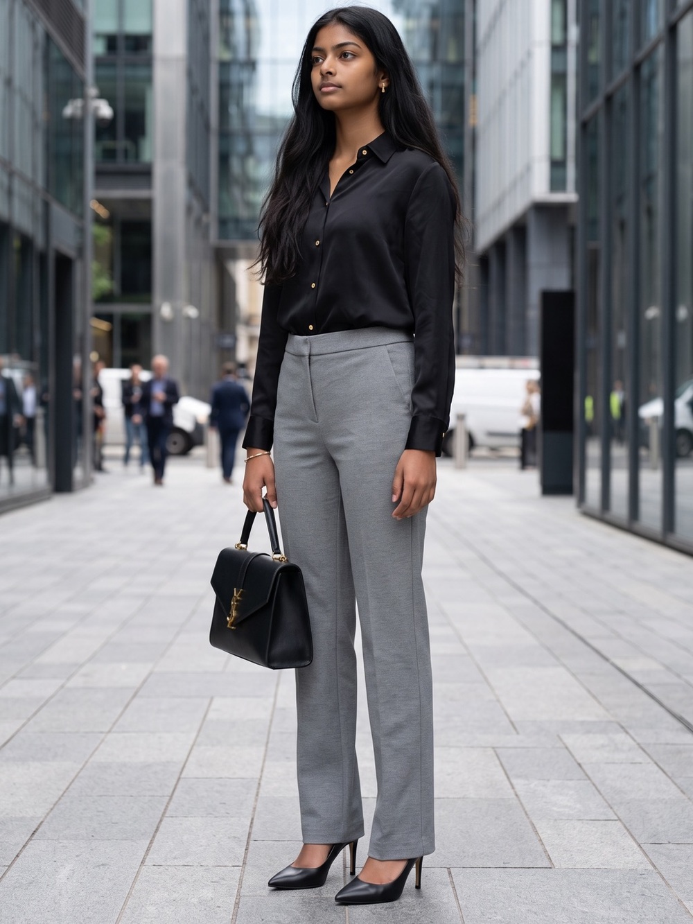 Jules & Leopold Gray Flat Front Trousers Pull On Structured Dress Pants NWT S